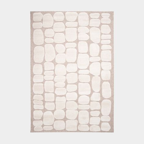 Tapis de salon en matière recyclée - Ode à la douceur - Beige et crème - 200 x 290 cm (1/5)