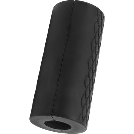 Poignées de barre d'haltères en silicone épais antidérapant, noires, pour musculation et haltérophilie (1/5)