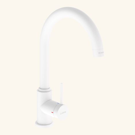 Robinet cuisine Luisina bec pivotant blanc mat RAPHAEL (1/5)
