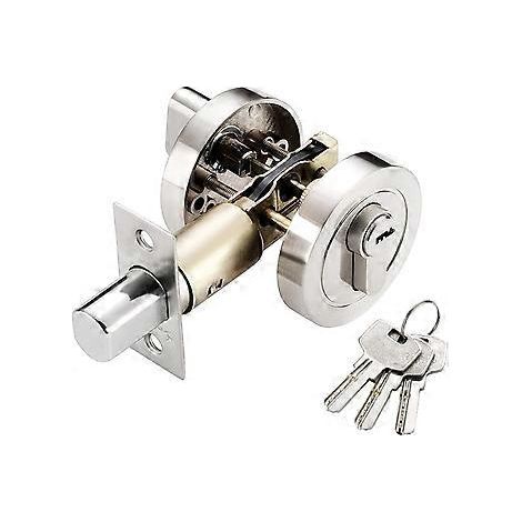 Verrou à pêne dormant à un cylindre, serrure de porte invisible, serrure de porte d'entrée en alliage de zinc Qrity, verrou rond avec clés (1/5)