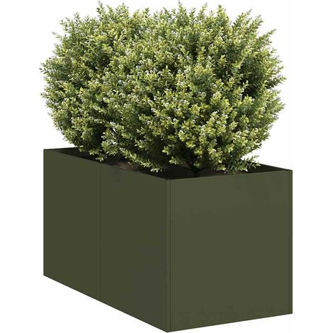 Pflanzkübel Olivgrün 40x80x40 cm Kaltgewalzter Stahl