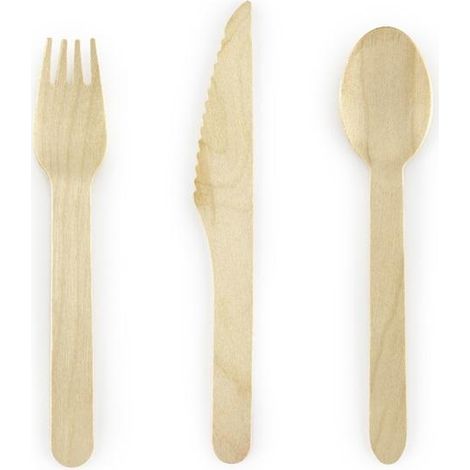 Posate in legno Woodland, 16 cm, 18 pezzi