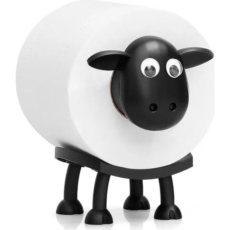 1 Porte-Rouleau Papier Toilette Mouton Noir, Support Debout Imprimé 3D, Décoration Salle De Bain Hum DISTRIBUTEUR DE MOUCHOIRS - HO (1/5)