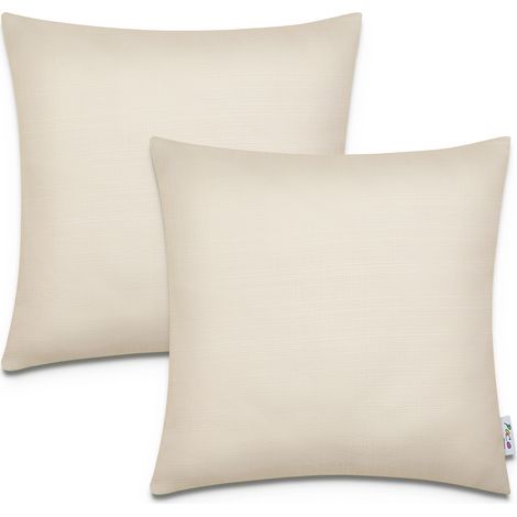 Paco Home Juego 2 Fundas Cojín 45x45 Decorativo Rayas Interior Exterior Decoración 2pcs-Set, Crema