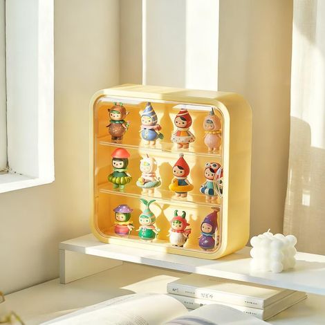 Vitrine pour figurines - 3 niveaux - Vitrine murale suspendue - Vitrine anti-poussière avec porte magnétique - Vitrine réglable pour poupées de collection Mini (1/5)