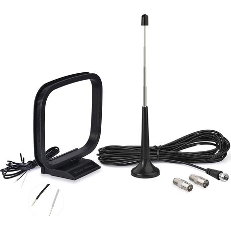 Antenne Radio FM Dab et Boucle AM Intérieure Télescopique pour Sony Denon Pioneer Onkyo Radio Numérique FM HD Amplifiee Stéréo Bluetooth Tuner Chaine HiFi (1/5)