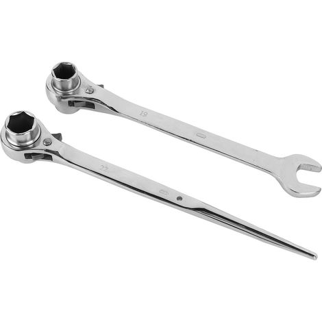 Clé à cliquet double extrémité en acier, jeu de clés mixtes à fourche et à œil pour bricolage domestique (1/5)