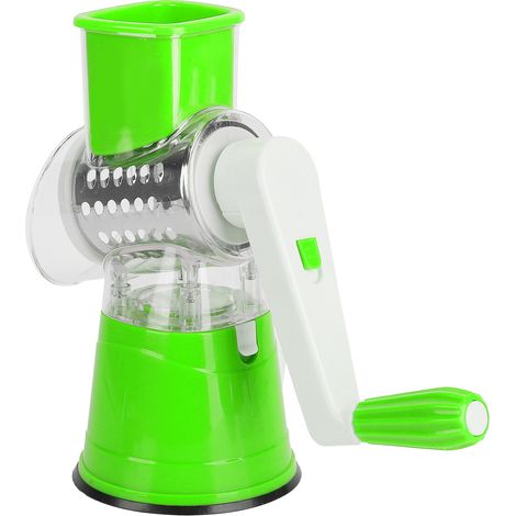 Coupe-légumes manuel à manivelle, râpe à fruits rotative, accessoire de cuisine pour la maison (Green) (1/5)