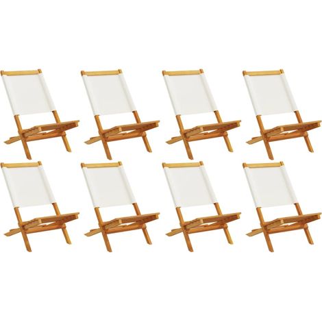 Maison Exclusive - Gartenstühle 8 Stk. Klappbar Cremeweiß Stoff u
