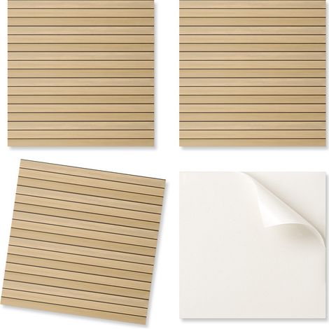 Baldosas decorativas autoadhesivas de vinilo con estampado de tablones de madera paralelos, 20x20x20 cm.