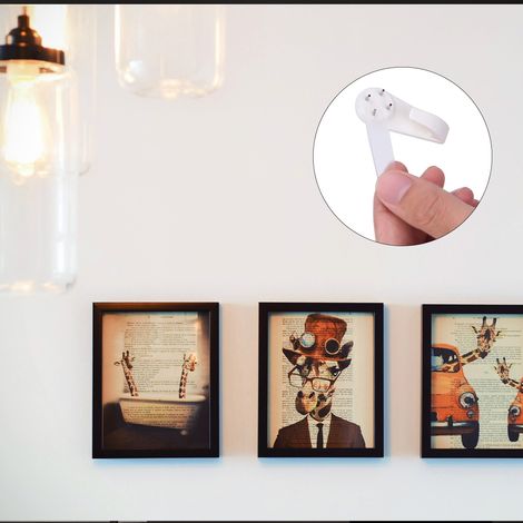 Cadre photo mural invisible sans trace, crochet en plastique pour horloge et cadre, accroche murale pour décoration bureau maison (1/5)