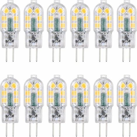 Ampoule LED G4 12 V 3 W équivalente à une ampoule incassable de 30 W, angle de faisceau de 360°, 160 lm, sans gradation, sans scintillement, lot de 12 (blanc chaud 3000 K) (1/3)