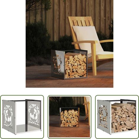 Brennholz aufbewahren - Brennholzregal 40x40x40 cm Edelstahl (1/5)