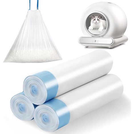 Cat Litter Bags Self Cleaning Cat Litter Bags with Carry Handle Durable Tear Resistant 3 Rolls (1/5)