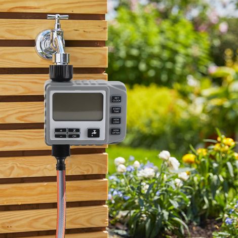 Programmateur d'arrosage numérique pour tuyau, minuterie d'irrigation extérieure réglable manuel/auto, système d'arrosage pour jardin, balcon, cour et pelouse (1/5)
