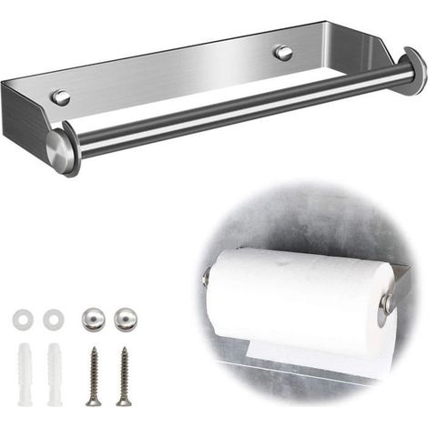 Porte Papier Toilette,Support pour Porte Papier Cuisine Essuie Tout en Acier Inoxydable Derouleur Essuie Tout Distributeur Sopalin (1/4)