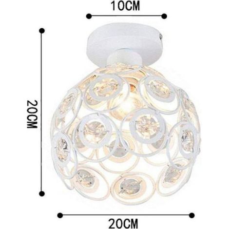 Plafonnier moderne – Design industriel avec abat-jour en cristal – Lumière douce – pour cuisine, chambre, salon – Ø20 cm – Blanc (1/4)