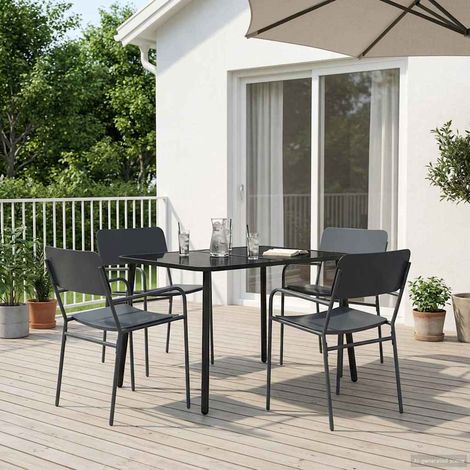 vidaXL Dining Set 5 pcs Anthracite Steel (1/5)