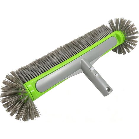 Robuster, runder Aluminium-Poolbürstenkopf mit abgerundeten Enden zur schnellen Reinigung von Wänden, Stufen und Ecken (ohne Stange) – 43 cm (1/5)