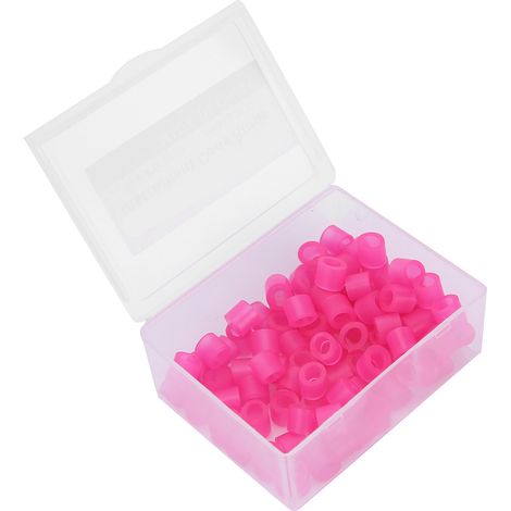 100 anneaux de code couleur dentaire en silicone non toxique (rose) (1/5)