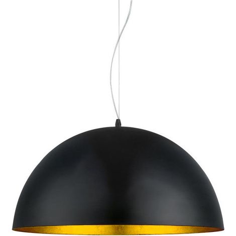 IluminaShop - Lampara de Techo Colgante Negra y Dorada de Diseno SemiSphere 1XE27 (1/4)