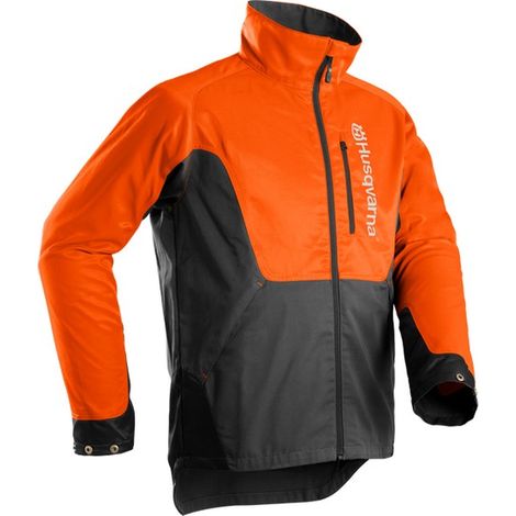 Husqvarna – Veste de travail forestière haute visibilité XL 58/60 – Écussons réfléchissants – Aérations nuque et épaules – 1 poche poitrine, 2 poches latérales