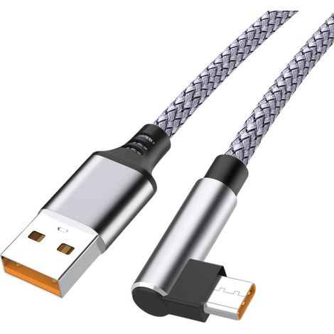 Cable de datos de alta velocidad 6A 480 Mbps, conector tipo C, compatible con todos los cables de datos USB de alta velocidad (2 metros, gris). (1/5)