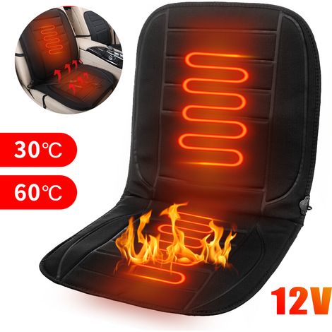 Housse de siège chauffante pour voiture, tapis chauffant universel 12V, 2 niveaux de chauffage.