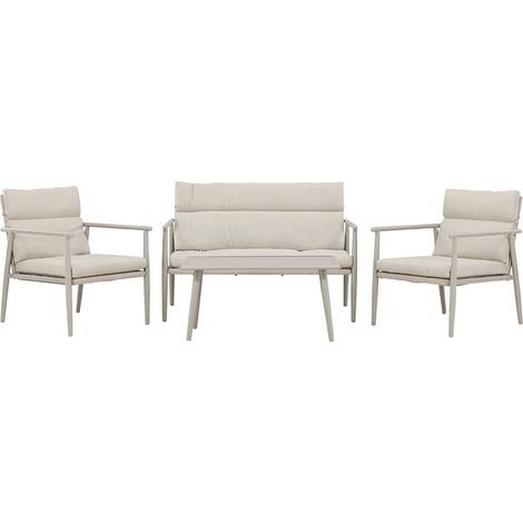Mazzaro Loungeset 1 Sofa, 2 Stühle, 1 Couchtisch beige.