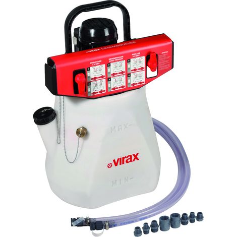 Virax – Pompe à désembouer 295020 – Dégazeur pour radiateurs et planchers chauffants – Réservoir plastique translucide – Moteur protégé IP54