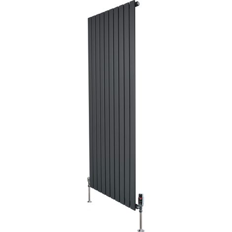 Radiatore Verticale 1600 x 700 mm con Valvole TRV Grigio Antracite