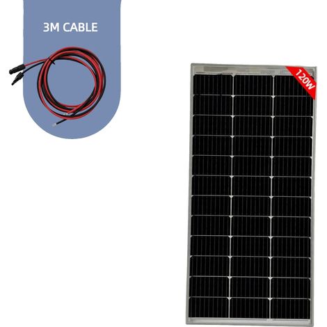 Hocheffizientes, wasserdichtes 120-W-Solarpanel mit 3-m-Kabel (1/2)