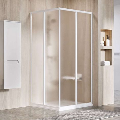 Ravak Supernova - Puerta de ducha SRV2-100 S, 97-99 cm, blanca/vidrio Uva 14VA01O2ZG