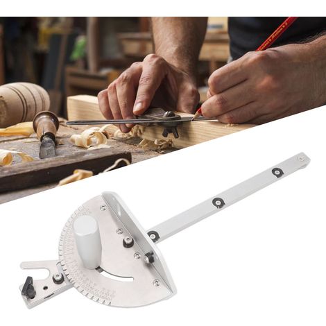 Guide d'angle pour scie circulaire, poignée de poussée pour le travail du bois, équerre inversée, rainure de guidage, accessoires d'outillage pour le bricolage, jauge pour scie circulaire, guide d'ong (1/5)