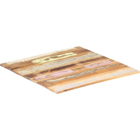 Dessus de table carré 70x70 cm 15-16 mm Bois de récupération (1/5)