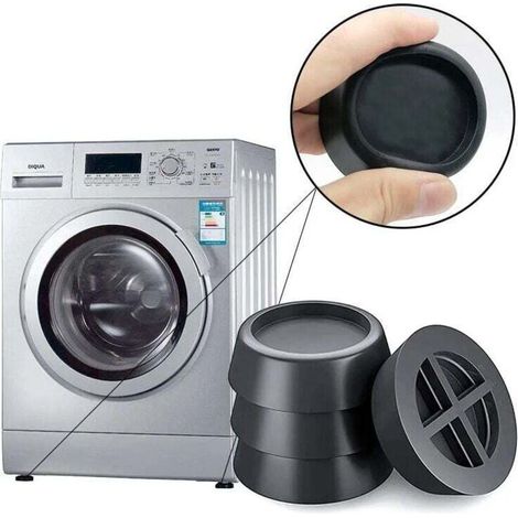YMYNY 4 Pcs Anti-Vibration Pieds pour Machine à Laver, Noir Tapis Anti-vibration pour Machine à Laver, Patins Anti-vibrations Supports en Caoutchouc pour Sèche-Linge et Lave-linge,pour Machines à Lave