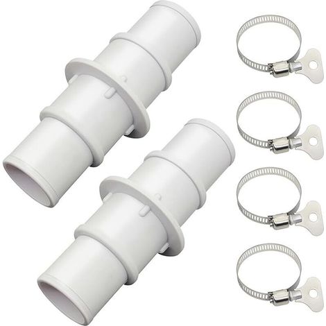 Adaptadores para manguera de piscina (paquete de 2): compatibles con conexiones de manguera de succión de 3,8 cm y 1,27 cm, adecuados para aspiradoras de piscina, limpiadores o mangueras de bombas de 