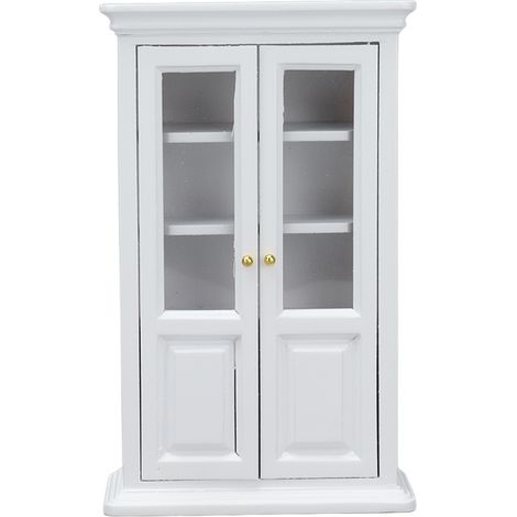 Étagère bibliothèque miniature 1:12 pour maison de poupée, meuble de décoration en bois pour salon ou bureau, blanc (1/5)