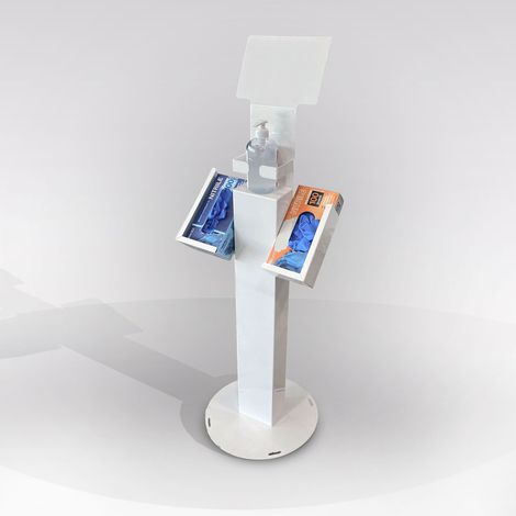 COLONNINA DISPENSER IN METALLO BIANCO 38X38 H. 129CM (1/4)