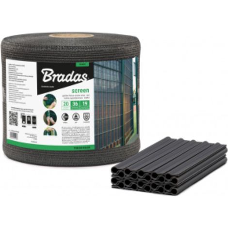 Zaunband 19cmx36m grau Zaun- Palisadenband Sichtschutz Lärmschutz BRADAS 1457 (1/4)