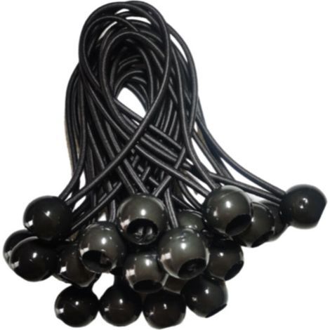 25 cordones elásticos con bolas - Paquete de 20 cm - Cordones elásticos universales con cierres - Correa elástica resistente, perfecta para acampar, equipaje y lonas. (1/4)