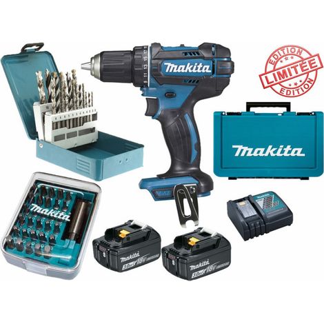 Perceuse visseuse Makita 18V 62Nm DDF482 + 2 batt 3 Ah + 30 embouts de vissage + 18 forets D-46202 Edition Limitée (1/3)