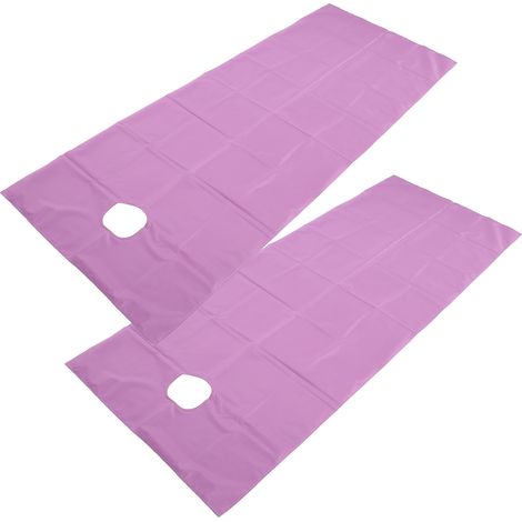 Lot de 2 housses de table de massage SPA respirantes, résistantes à l'huile et imperméables, pour salon de beauté, couleur violette.