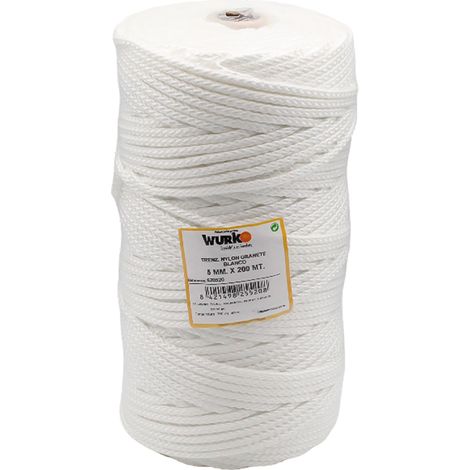 CUERDA TRENZADA NYLON 5 MM BLANCA GRANETE 200 M