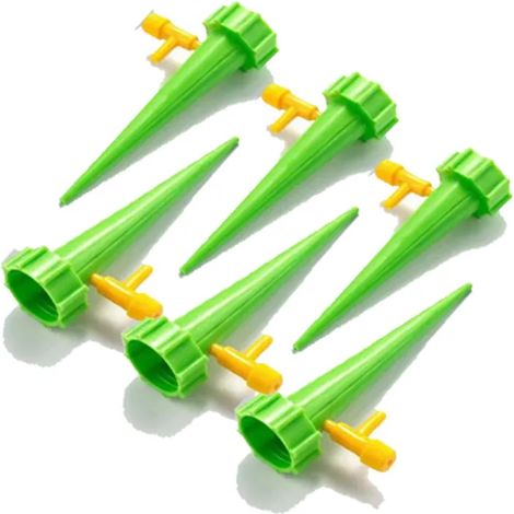 (6 pièces vertes) Kits d'arrosage automatique, arroseurs goutte à goutte, système d'irrigation automatique pour plantes d'intérieur, accessoires de jardin créatifs (1/4)