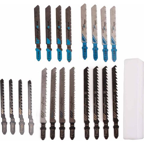 Packung mit 20 HSS-T-Schaft-Stichsägeblättern, schnelles und präzises Schneiden von Holz und Metall, kompatibles Stichsägenzubehör (1/5)