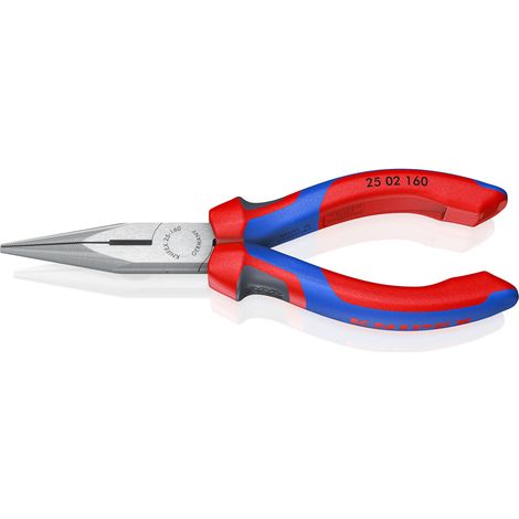 KNIPEX 25 02 160 Pinza per meccanica - con becchi mezzotondi con tronchese (pinza per radiotecnici) con manici comfort atramentata nera 160 mm