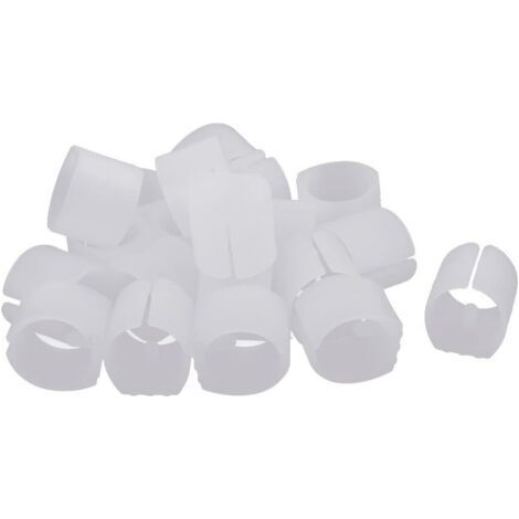 sourcing map 20pcs Patin Pied Chaise Tube Rond Embout Tube Pied Table Fauteuil Tampon Meuble en Plastique Antidérapant Blanc en Forme U 25mm Diamètre (1/2)