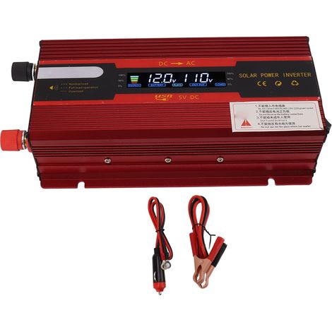 4000-W-Multifunktions-Kfz-Wechselrichter 12 V/24 V auf 110 V mit rotem LCD-Display und integriertem Schutz