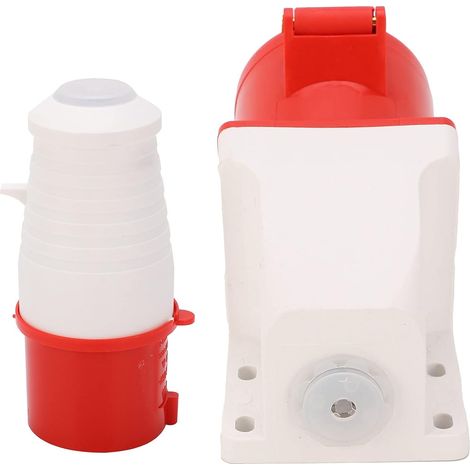 Prise industrielle 4 broches 32A, AC 380-415V, IP44 étanche, ABS et laiton,ABS,laiton,32A,380-415V,IP44,étanche,intérieur et extérieur,industriel,agricole,aéroport,usine (1/5)